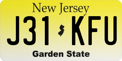 NJ license plate J31KFU