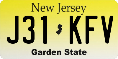 NJ license plate J31KFV