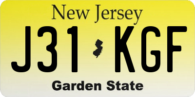 NJ license plate J31KGF