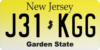 NJ license plate J31KGG