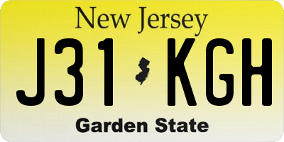 NJ license plate J31KGH