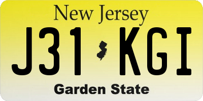 NJ license plate J31KGI