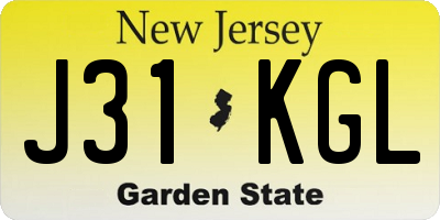 NJ license plate J31KGL