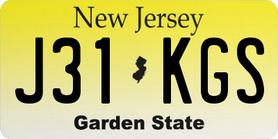 NJ license plate J31KGS