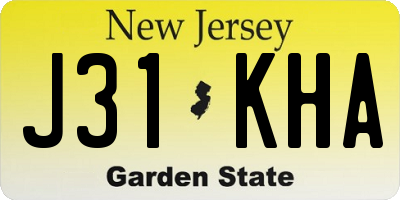 NJ license plate J31KHA
