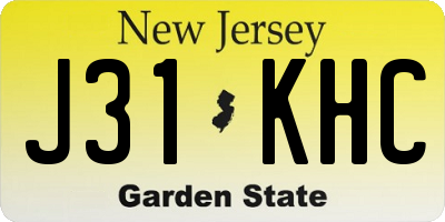 NJ license plate J31KHC