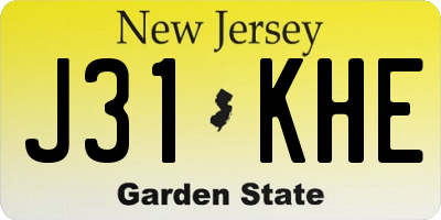 NJ license plate J31KHE