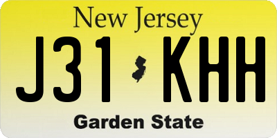 NJ license plate J31KHH