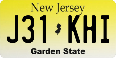 NJ license plate J31KHI