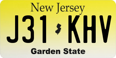 NJ license plate J31KHV