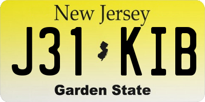 NJ license plate J31KIB