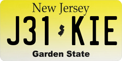 NJ license plate J31KIE