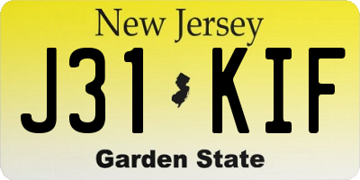 NJ license plate J31KIF