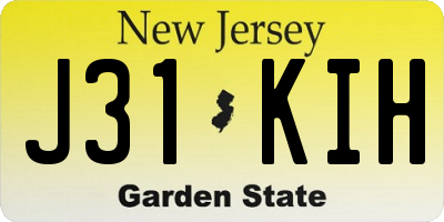 NJ license plate J31KIH