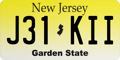 NJ license plate J31KII