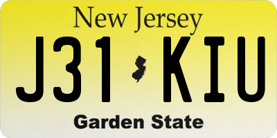 NJ license plate J31KIU