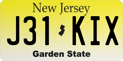 NJ license plate J31KIX