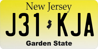 NJ license plate J31KJA