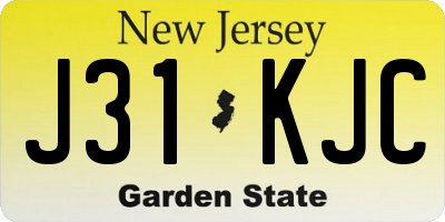 NJ license plate J31KJC