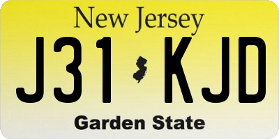 NJ license plate J31KJD