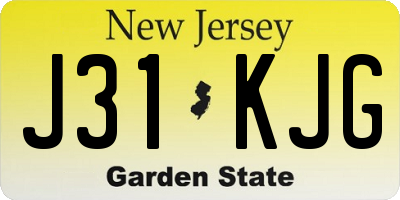 NJ license plate J31KJG