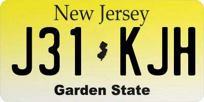 NJ license plate J31KJH