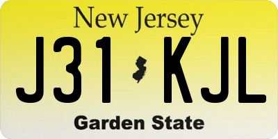 NJ license plate J31KJL