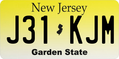 NJ license plate J31KJM