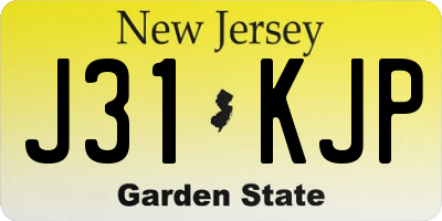 NJ license plate J31KJP
