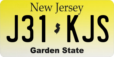 NJ license plate J31KJS