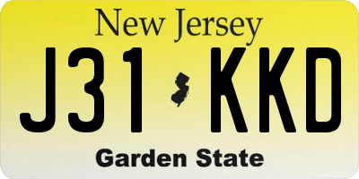 NJ license plate J31KKD