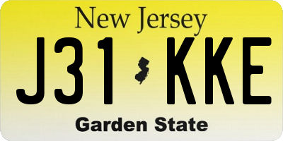 NJ license plate J31KKE
