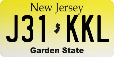 NJ license plate J31KKL