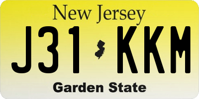 NJ license plate J31KKM