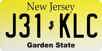 NJ license plate J31KLC