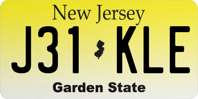 NJ license plate J31KLE
