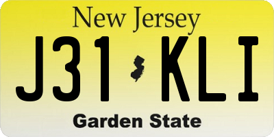 NJ license plate J31KLI