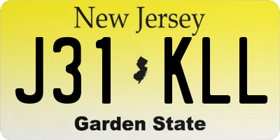 NJ license plate J31KLL