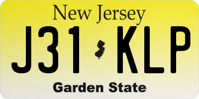 NJ license plate J31KLP