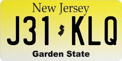 NJ license plate J31KLQ