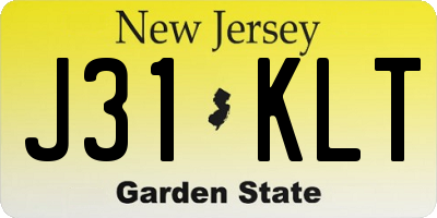 NJ license plate J31KLT