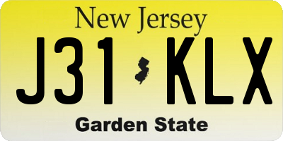 NJ license plate J31KLX