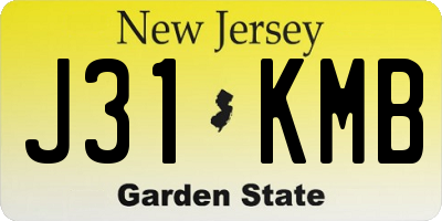 NJ license plate J31KMB