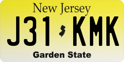NJ license plate J31KMK