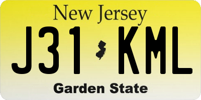 NJ license plate J31KML