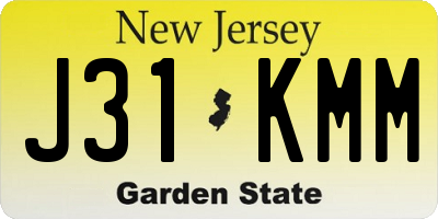 NJ license plate J31KMM