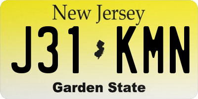 NJ license plate J31KMN