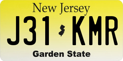 NJ license plate J31KMR