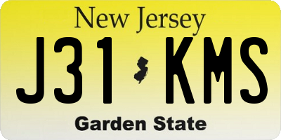 NJ license plate J31KMS