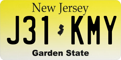 NJ license plate J31KMY